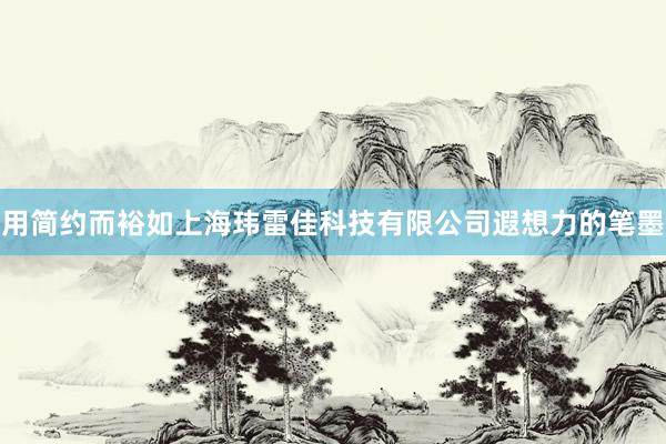 用简约而裕如上海玮雷佳科技有限公司遐想力的笔墨