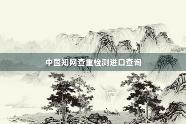 中国知网查重检测进口查询